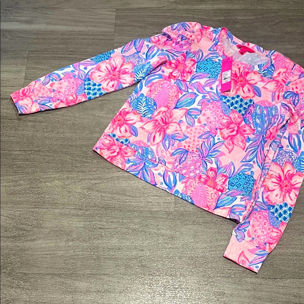 New Lilly Pulitzer Pink and Blue Floral Blouse size S